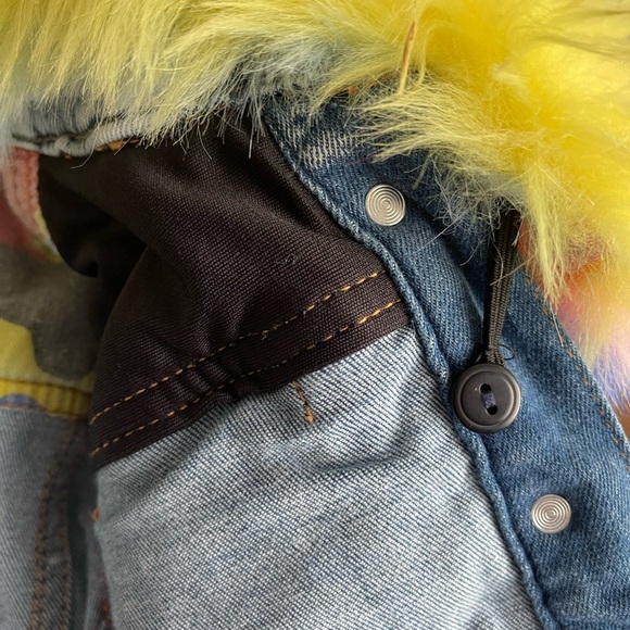 Elite Premium denim jean jacket coat size 2-3 girls rainbow collar pride toddler - Picture 8 of 9